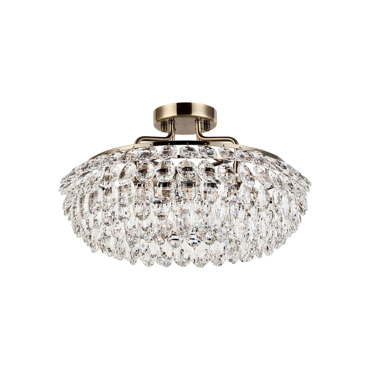 Orlune 48cm Semi Flush Ring Chandelier