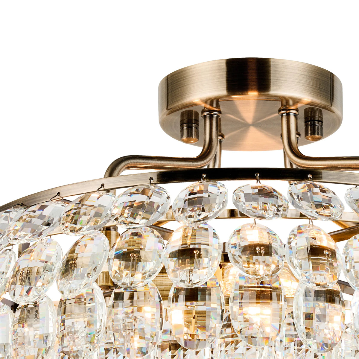 Orlune 48cm Semi Flush Ring Chandelier