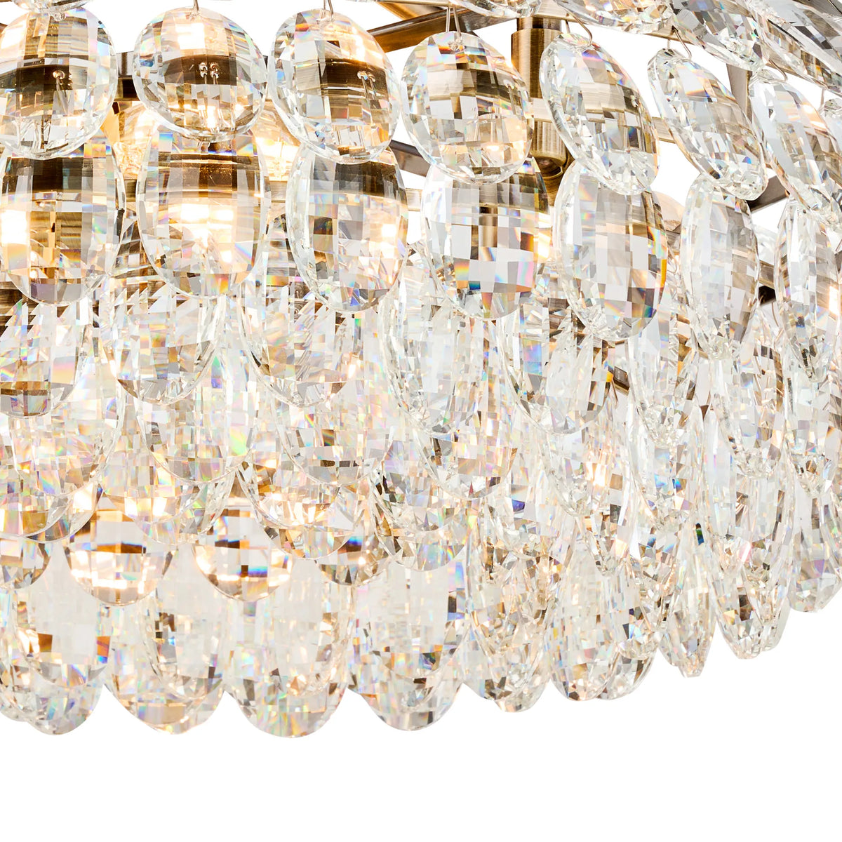 Orlune 48cm Semi Flush Ring Chandelier