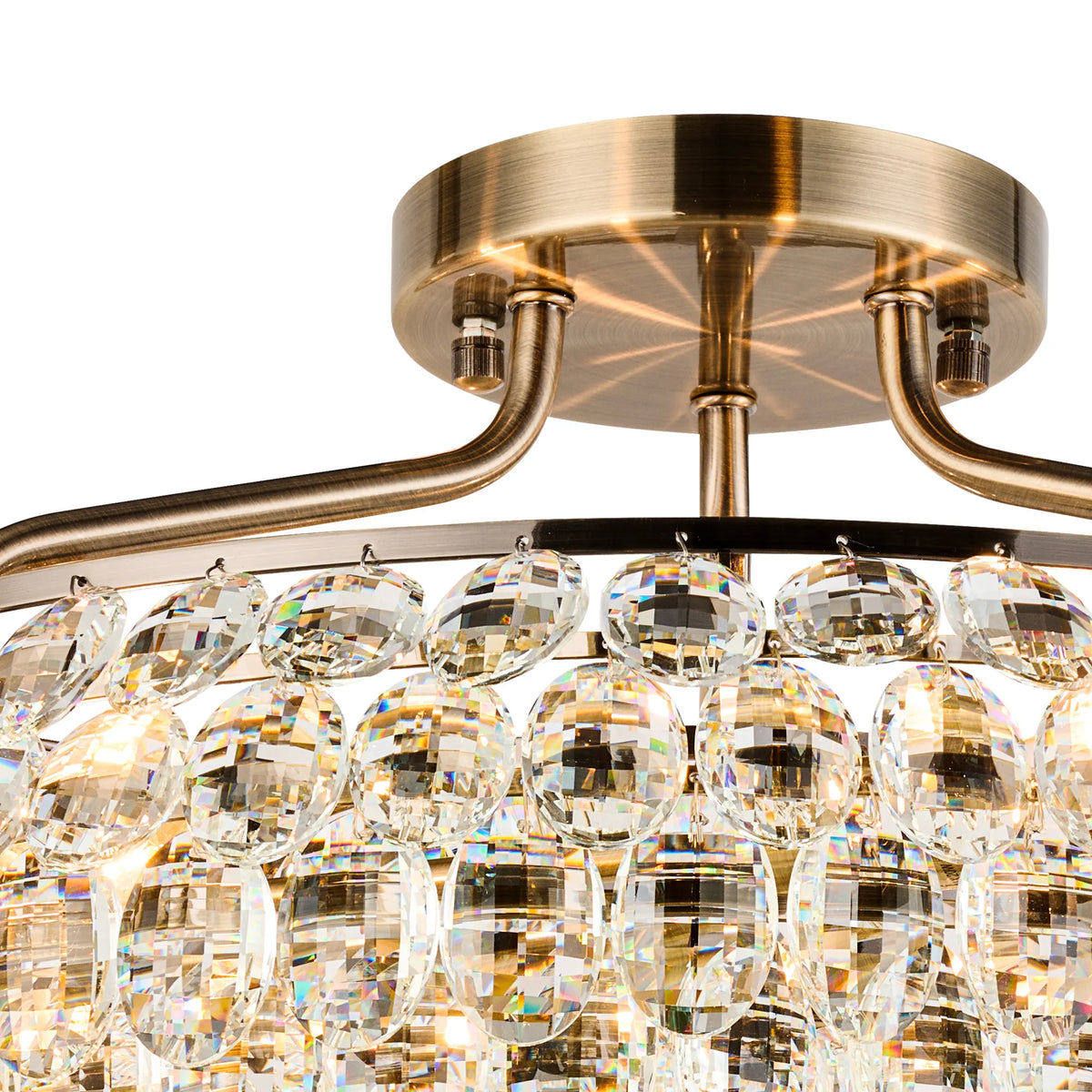 Orlune 60cm Semi Flush Ring Chandelier