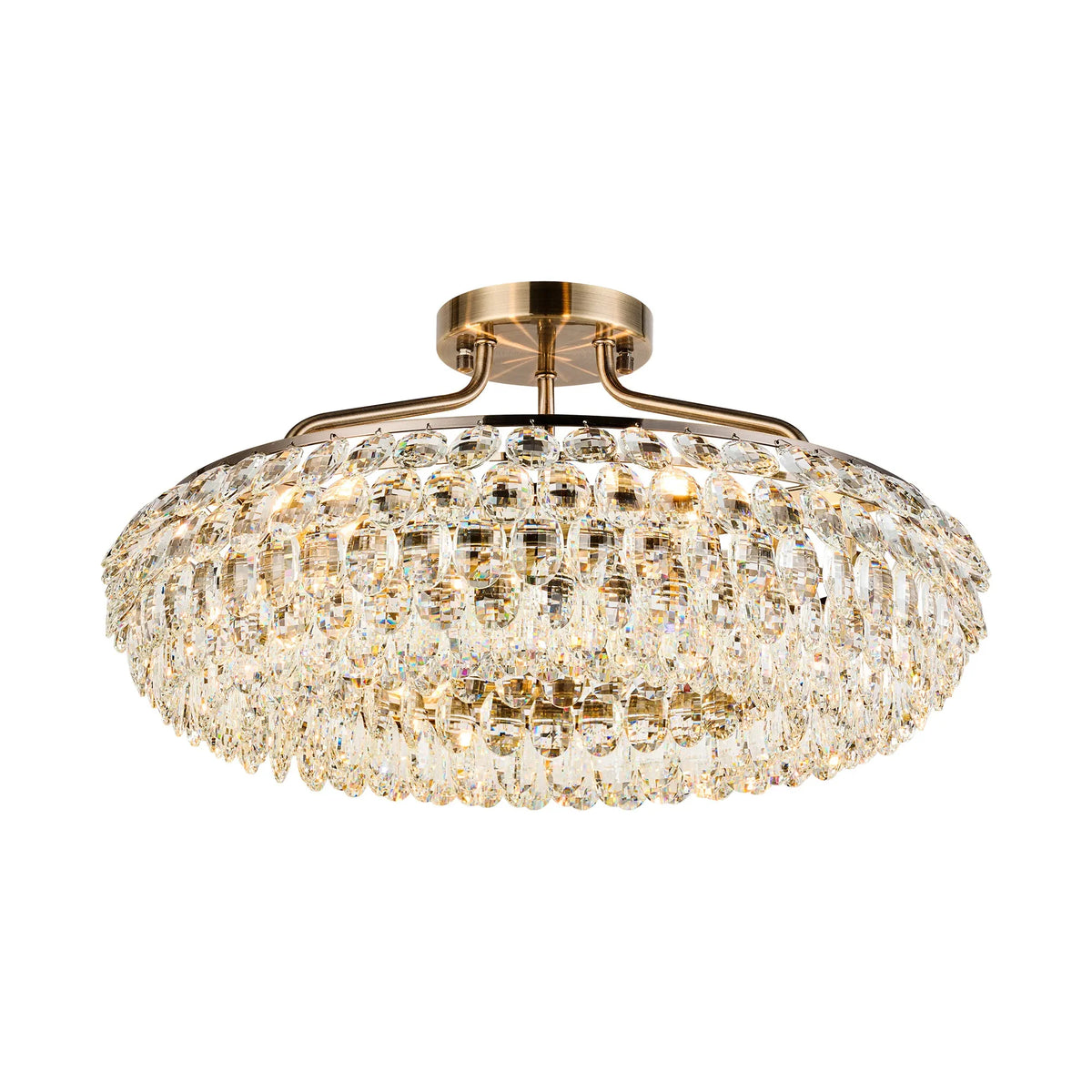 Orlune 60cm Semi Flush Ring Chandelier