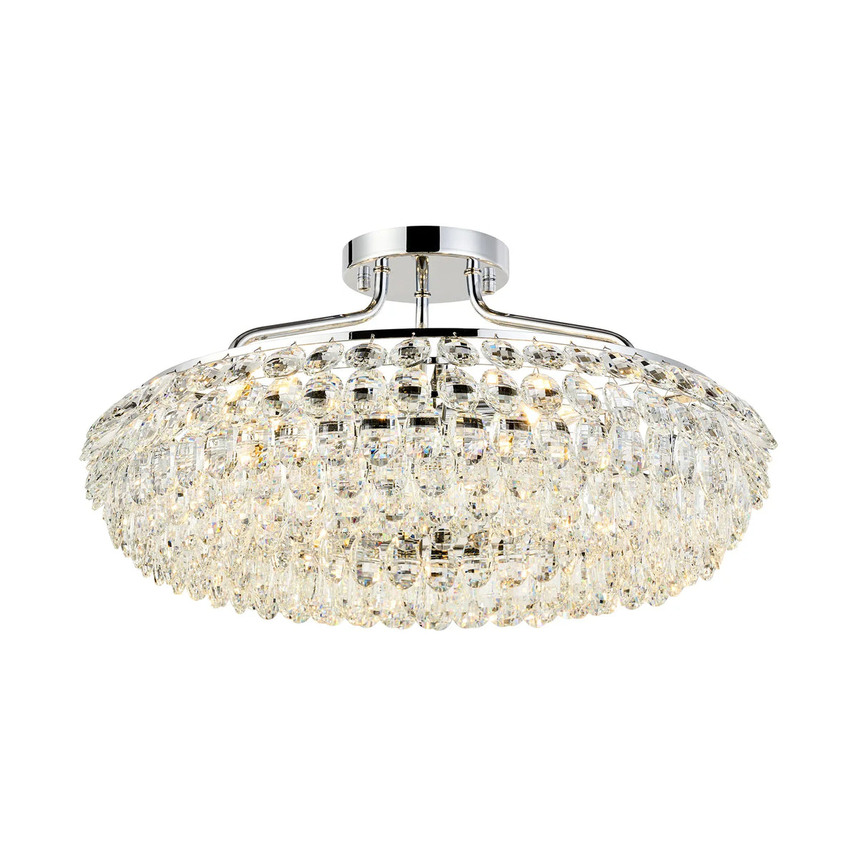 Orlune 60cm Semi Flush Ring Chandelier