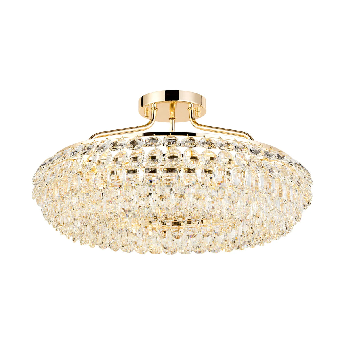 Orlune 60cm Semi Flush Ring Chandelier