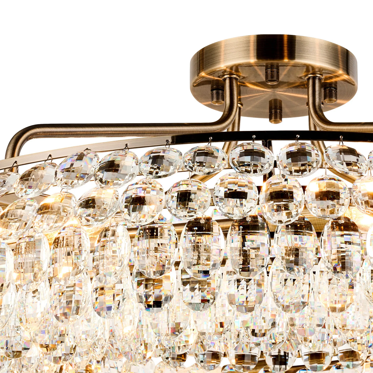 Orlune 80cm Semi Flush Ring Chandelier