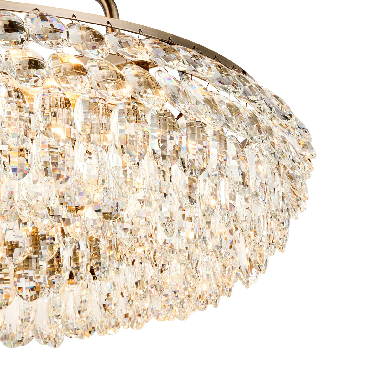 Orlune 80cm Semi Flush Ring Chandelier