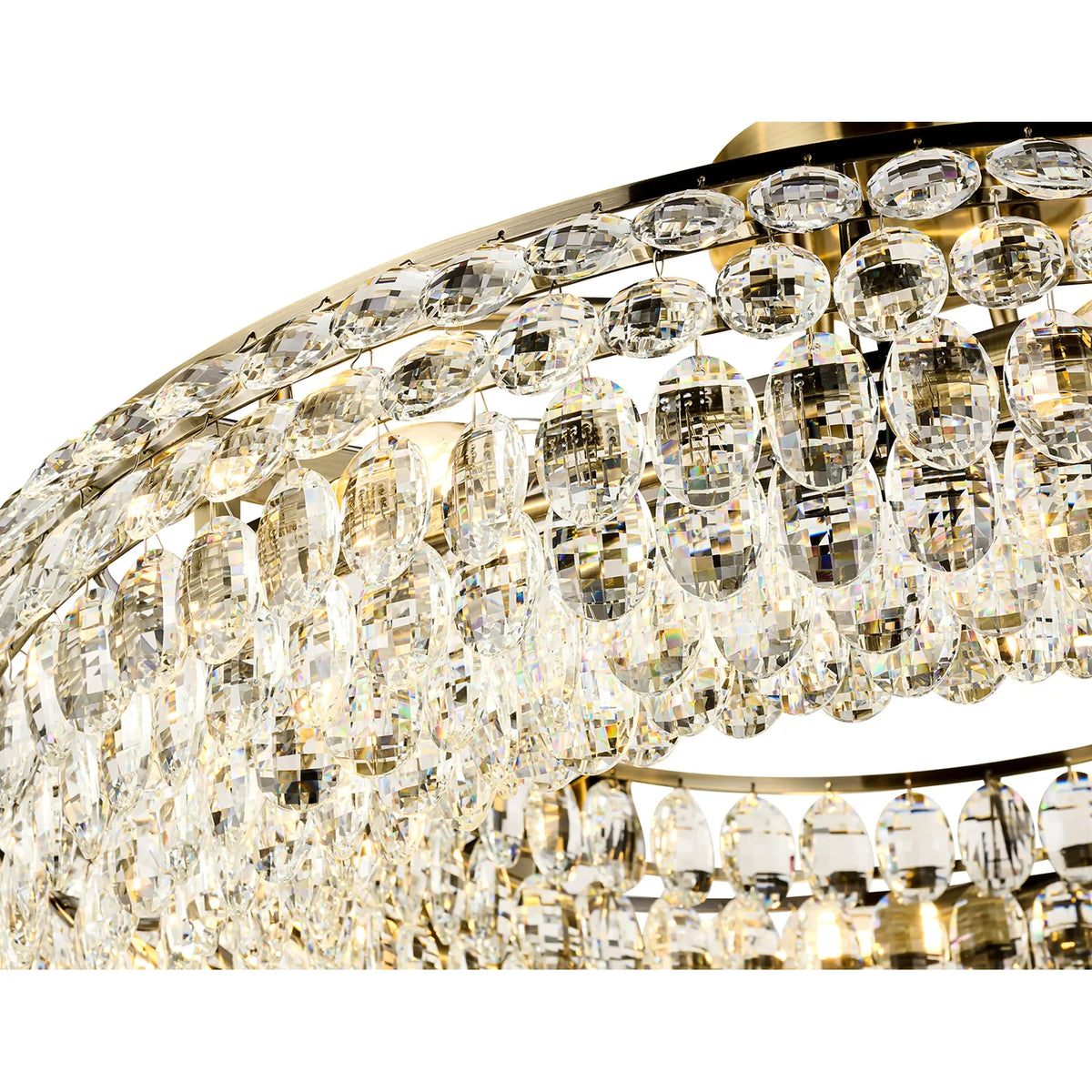 Orlune 80cm Semi Flush Ring Chandelier