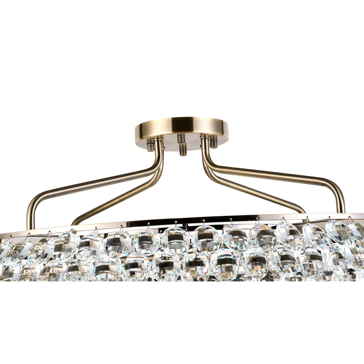Orlune 80cm Semi Flush Ring Chandelier