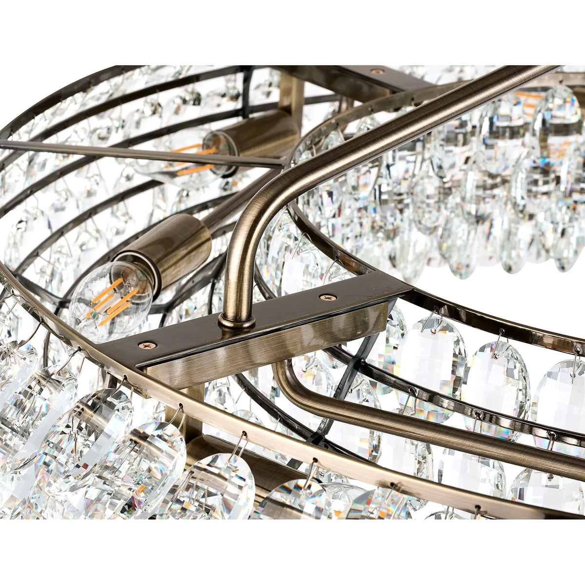 Orlune 80cm Semi Flush Ring Chandelier