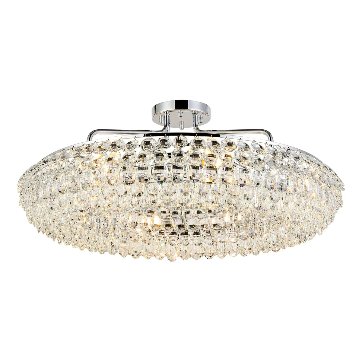 Orlune 80cm Semi Flush Ring Chandelier