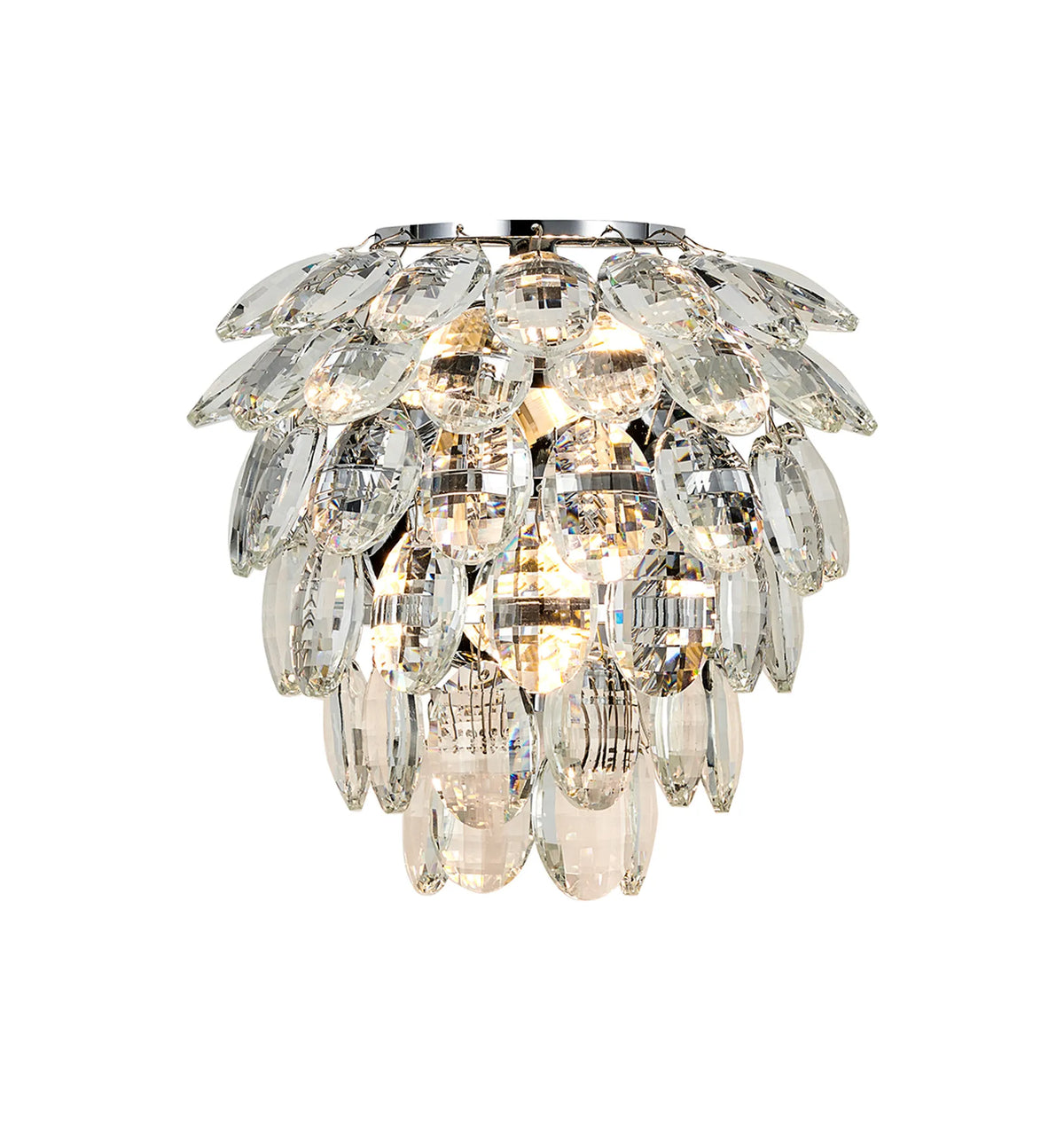 Orlune 2 light IP44 crystal wall light in chrome