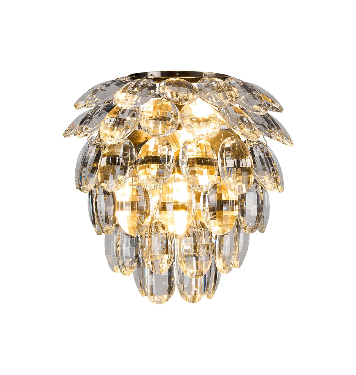 Orlune 2 light IP44 crystal wall light in antique brass