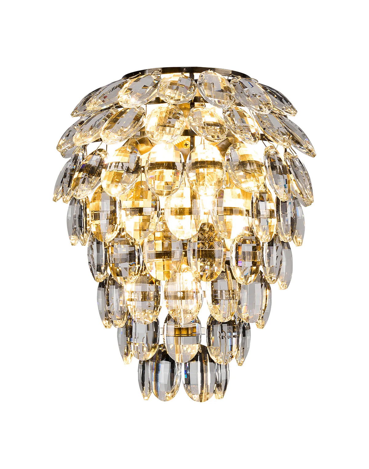 Orlune IP44 crystal bathroom wall light in antique brass