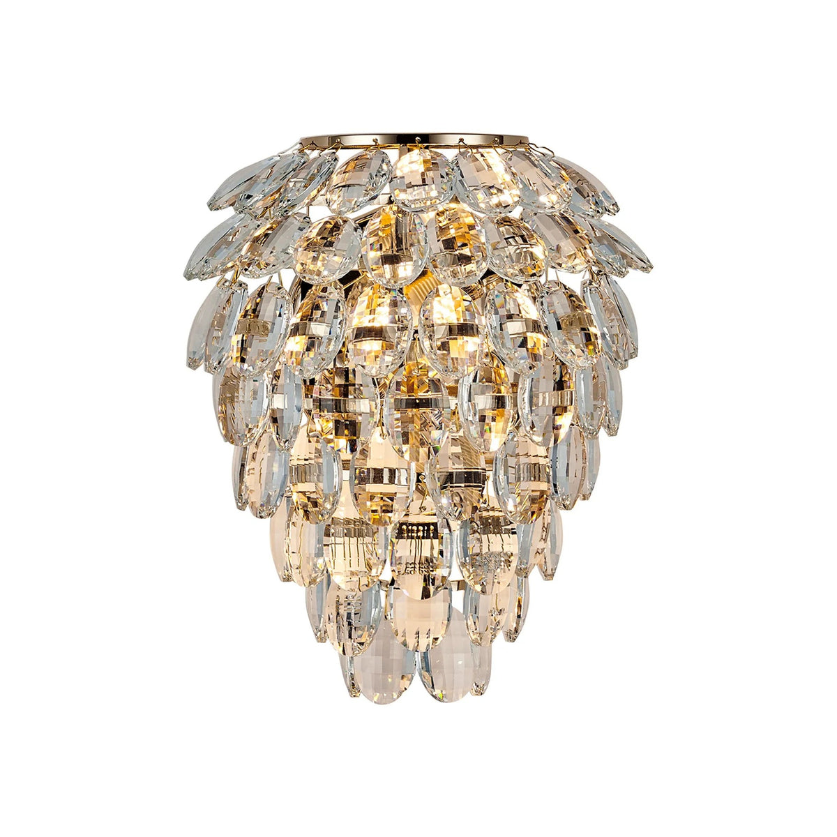 Orlune IP44 crystal bathroom wall light in French gold