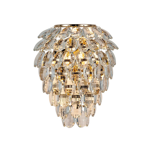 Orlune IP44 crystal bathroom wall light in French gold