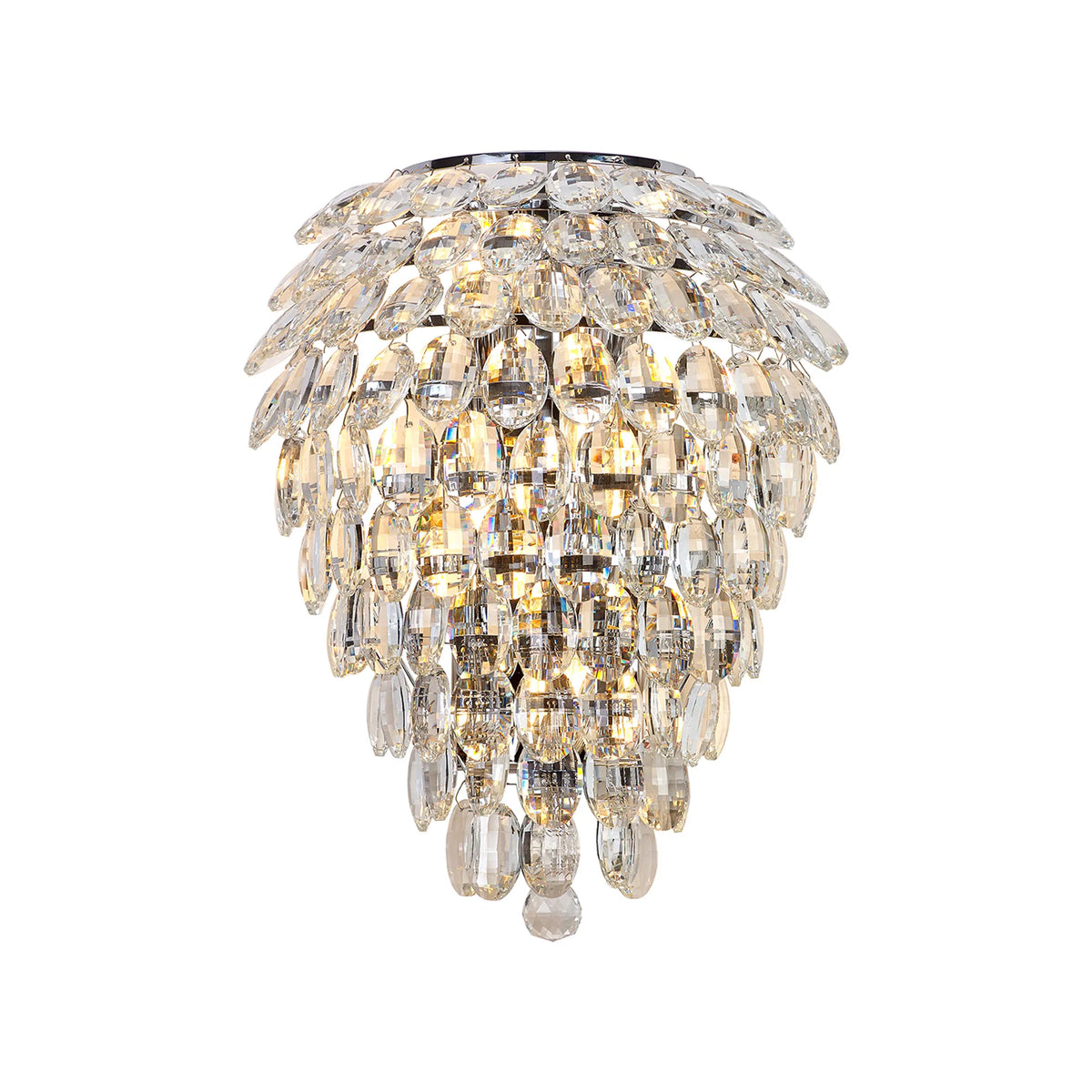 Orlune tall 6 light IP44 crystal wall light in chrome
