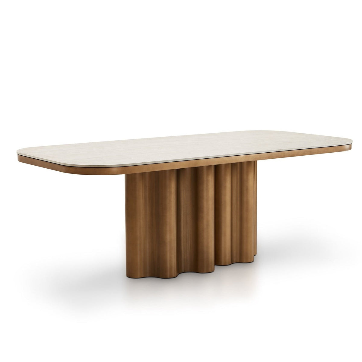 Liang & Eimil Corinthian Dining Table - Travertine Marble Effect