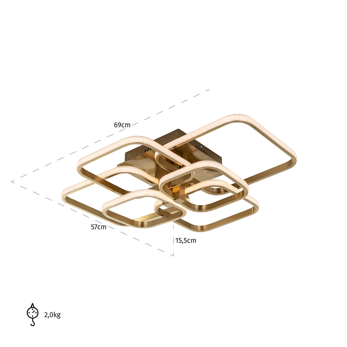 Callie Brushed Gold Ceiling Light