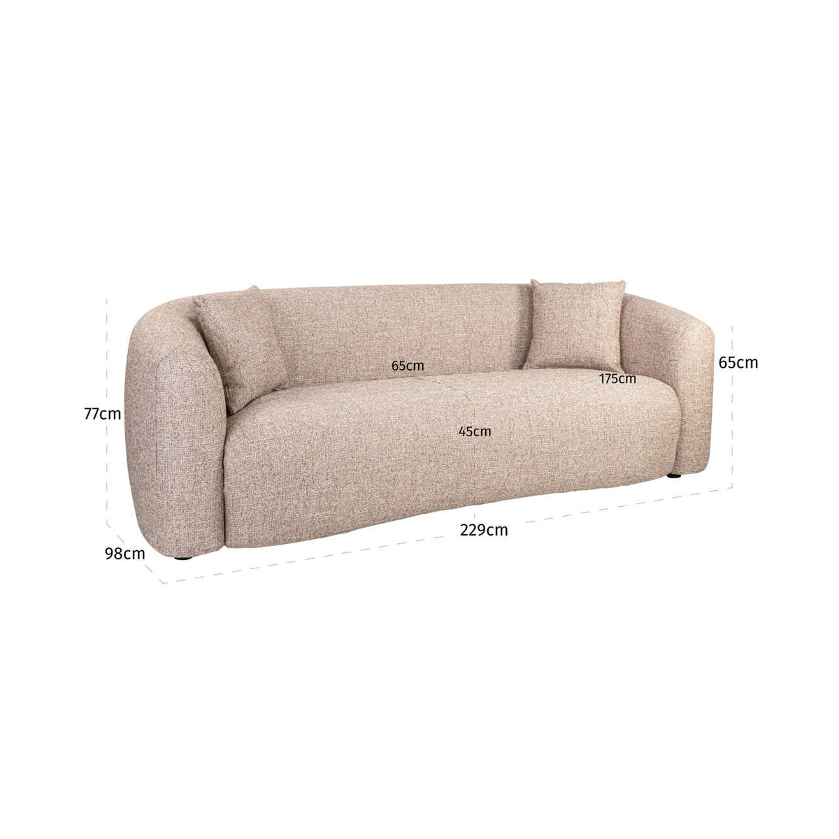 Lysandra Sand Tweed Sofa