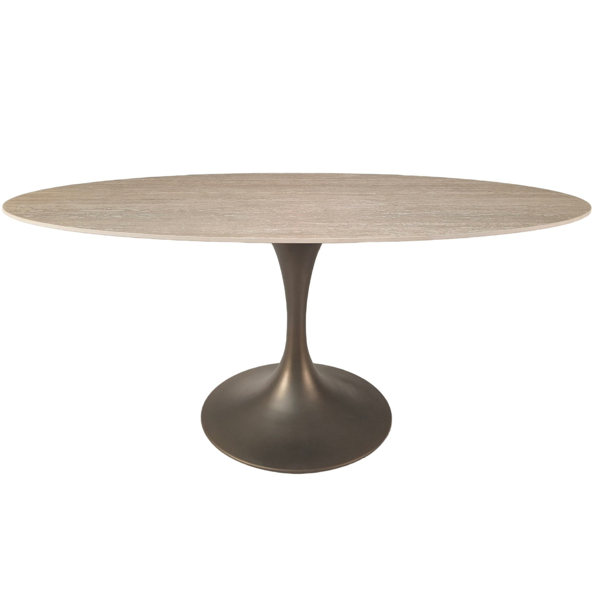 Marina Travertine Ceramic Oval Dining Table 180cm