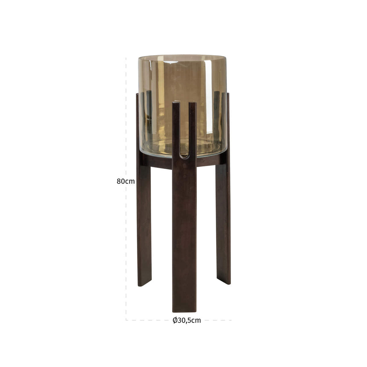 Reeve Walnut Large Hurricane Lantern