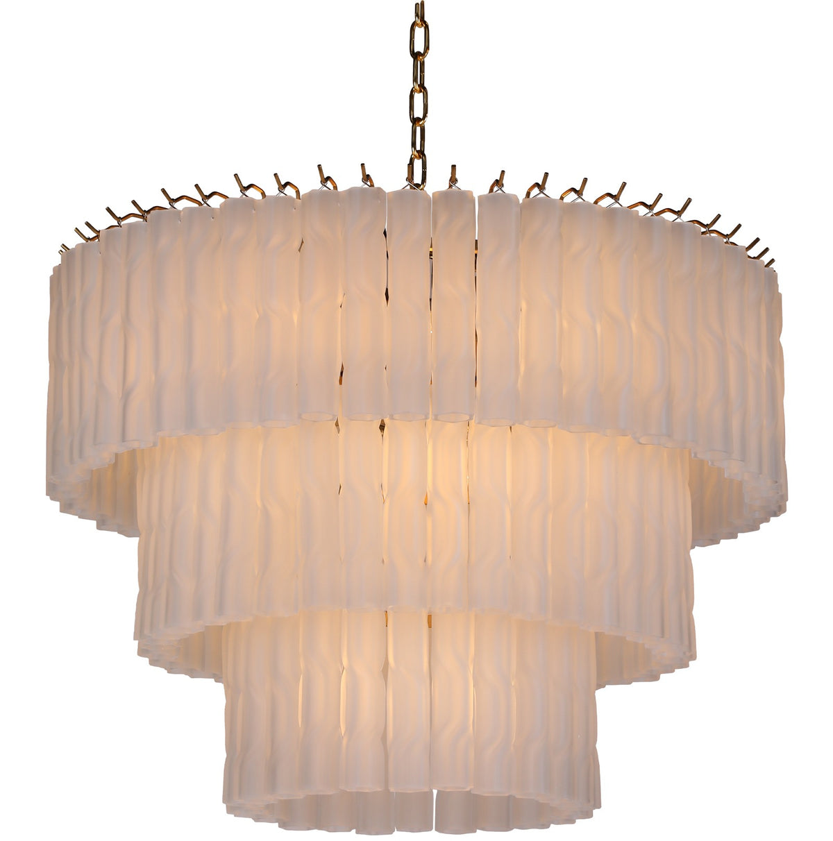 Pesaro Twisted Frost Glass Chandelier Large