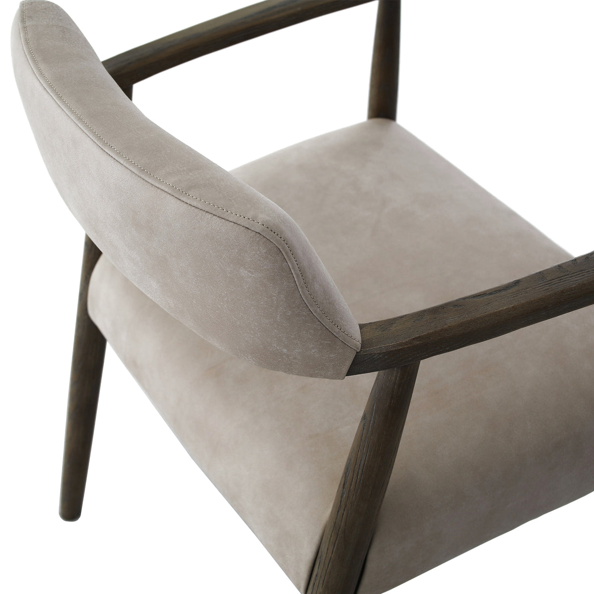 Dalia Taupe Italian Leather Dining Chair