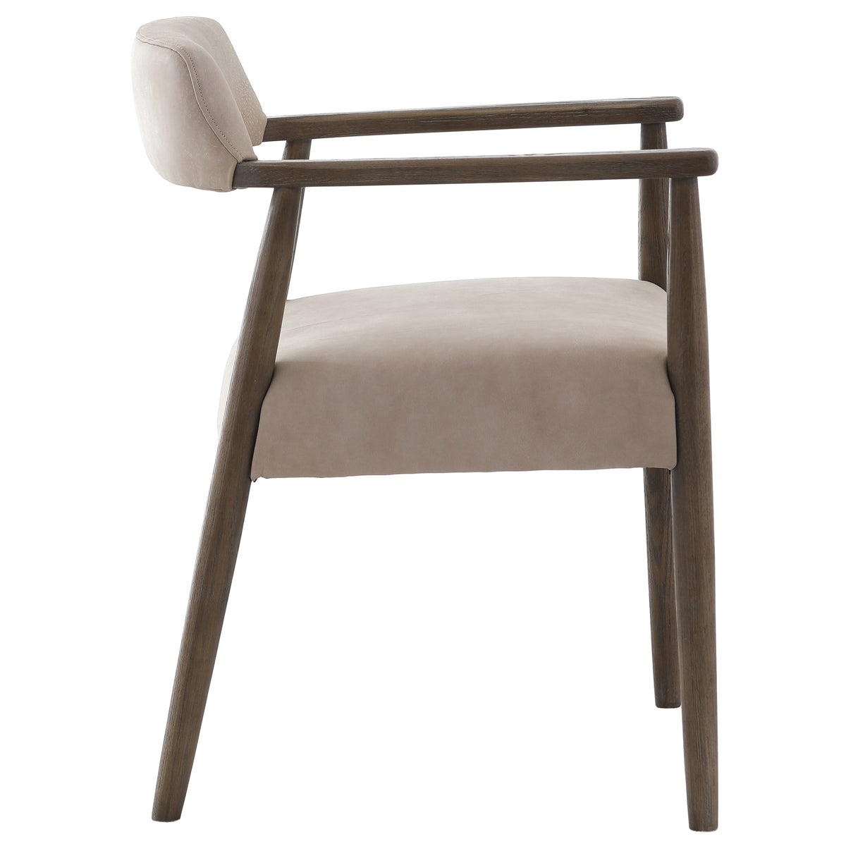 Dalia Taupe Italian Leather Dining Chair