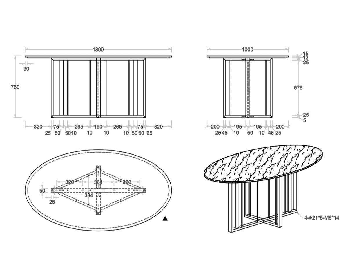Liang & Eimil Fenty Dining Table - White Marble