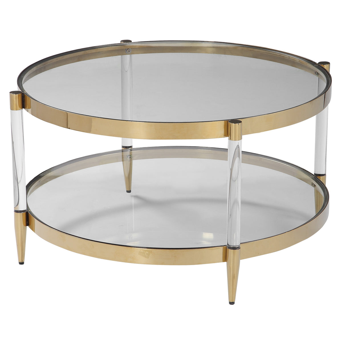 Kensington Gold & Glass Round Coffee Table