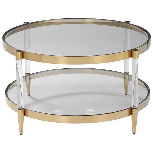 Kensington Gold & Glass Round Coffee Table