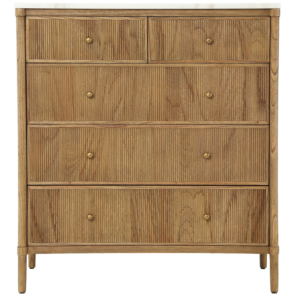 Taormina 5 Drawer Chest of Drawers with Marble Top