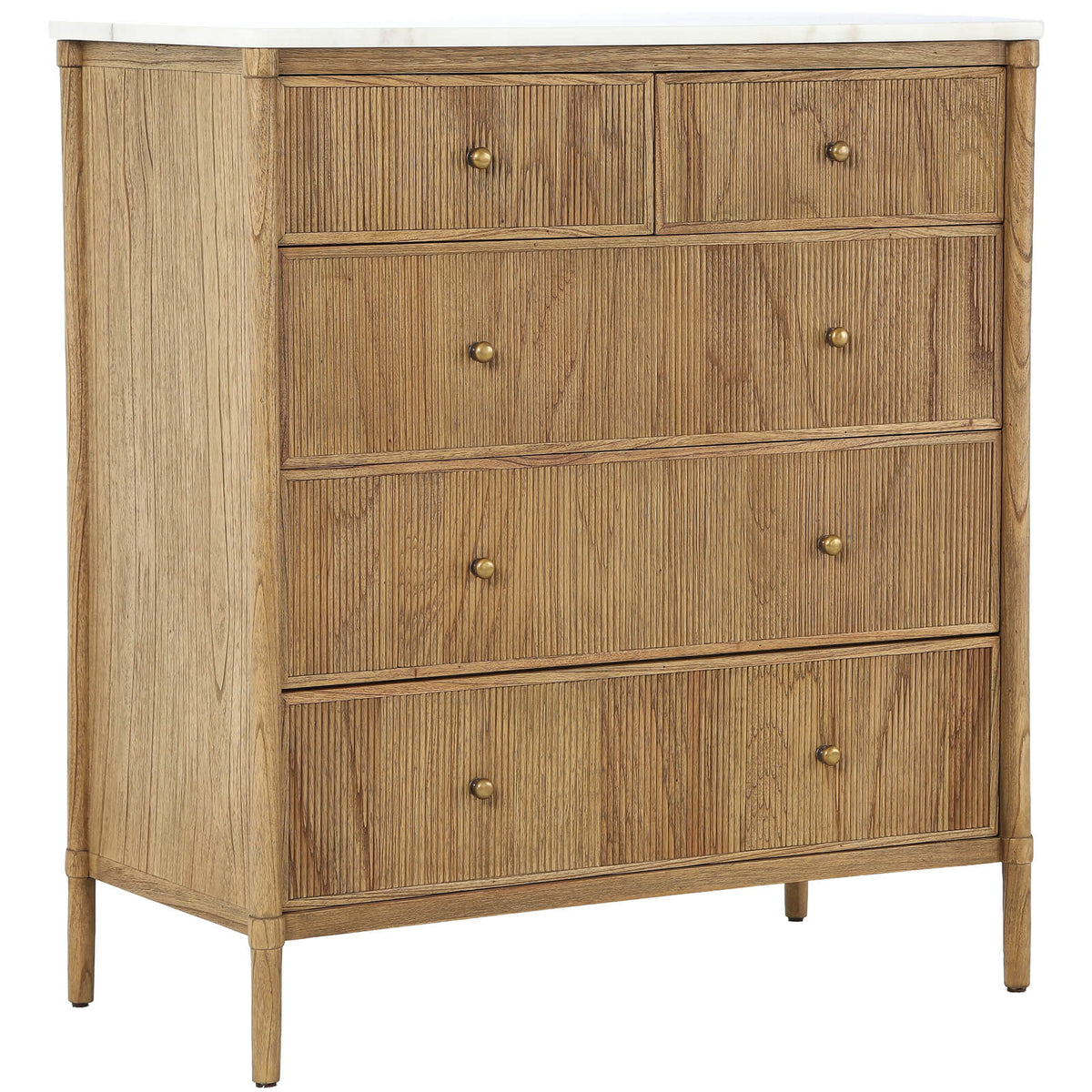 Taormina 5 Drawer Chest of Drawers with Marble Top