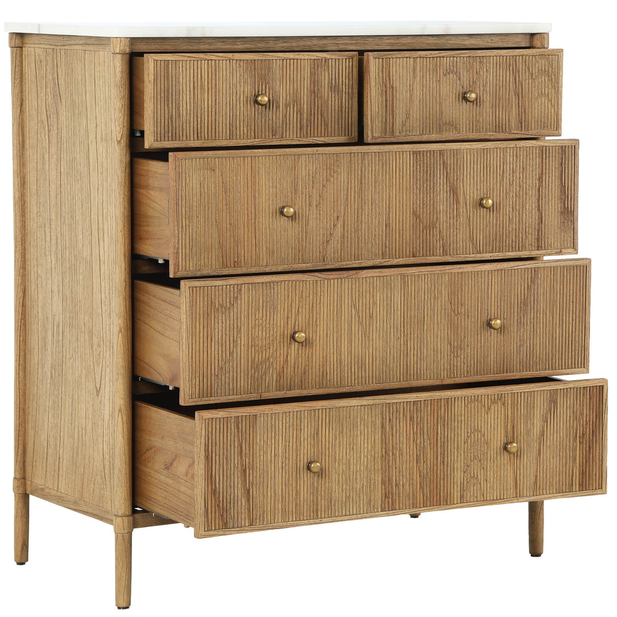 Taormina 5 Drawer Chest of Drawers with Marble Top