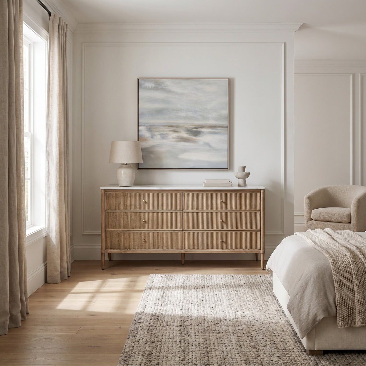 Taormina 6 Drawer Chest of Drawers with Marble Top