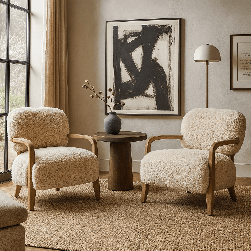 Lucca Faux Sheepskin Accent Chair