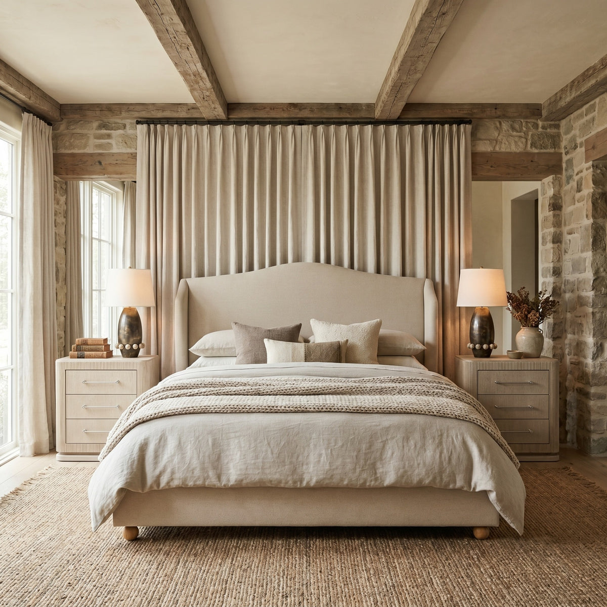 Cervia Winged Upholstered Bed King Size