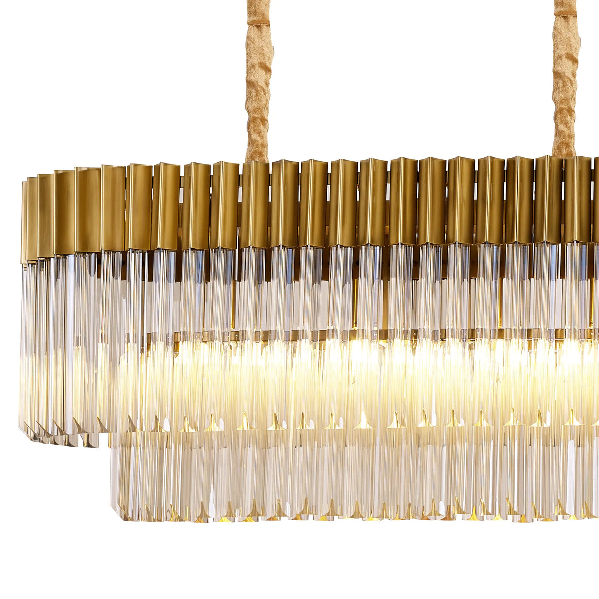 Chelsea 180cm Linear Chandelier with Ceiling Cups