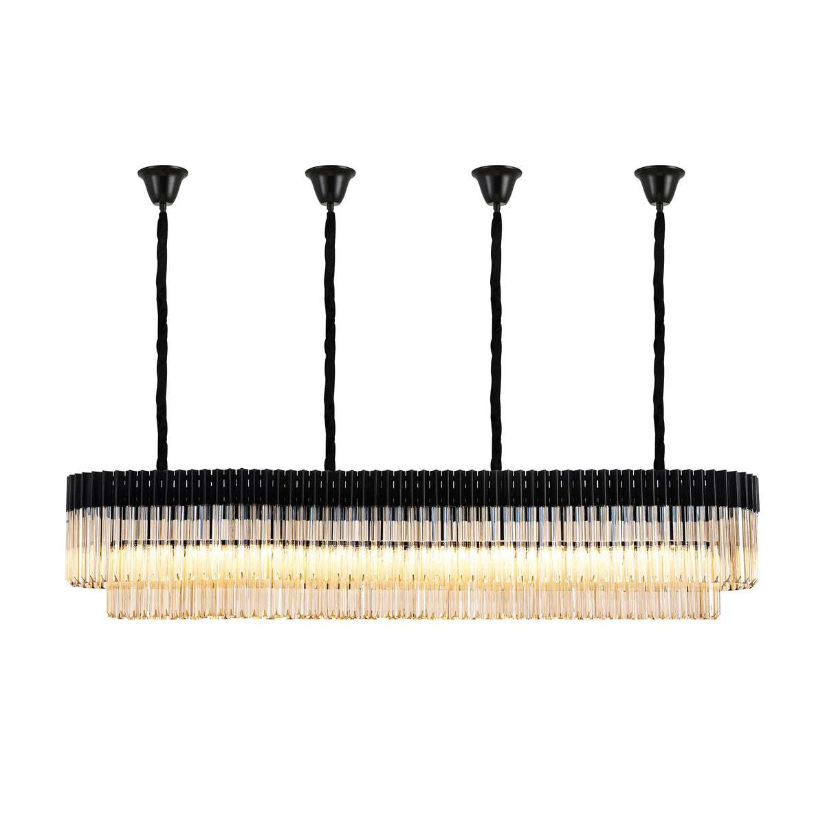 Chelsea 200cm Linear Chandelier with Ceiling Cups