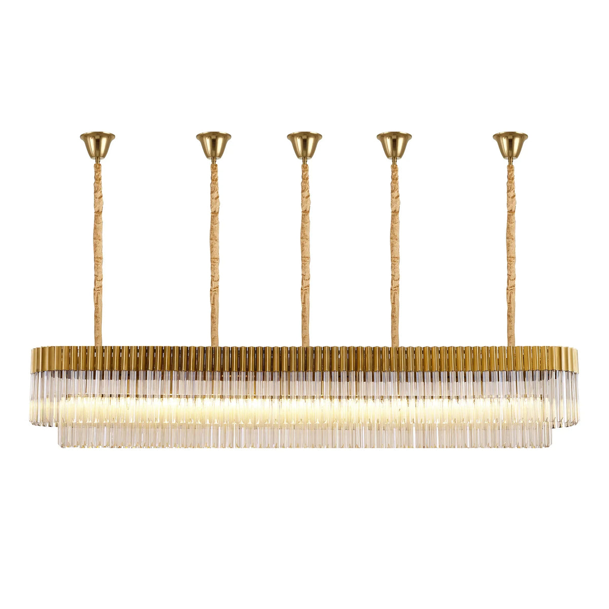 Chelsea 225cm Linear Chandelier with Ceiling Cups
