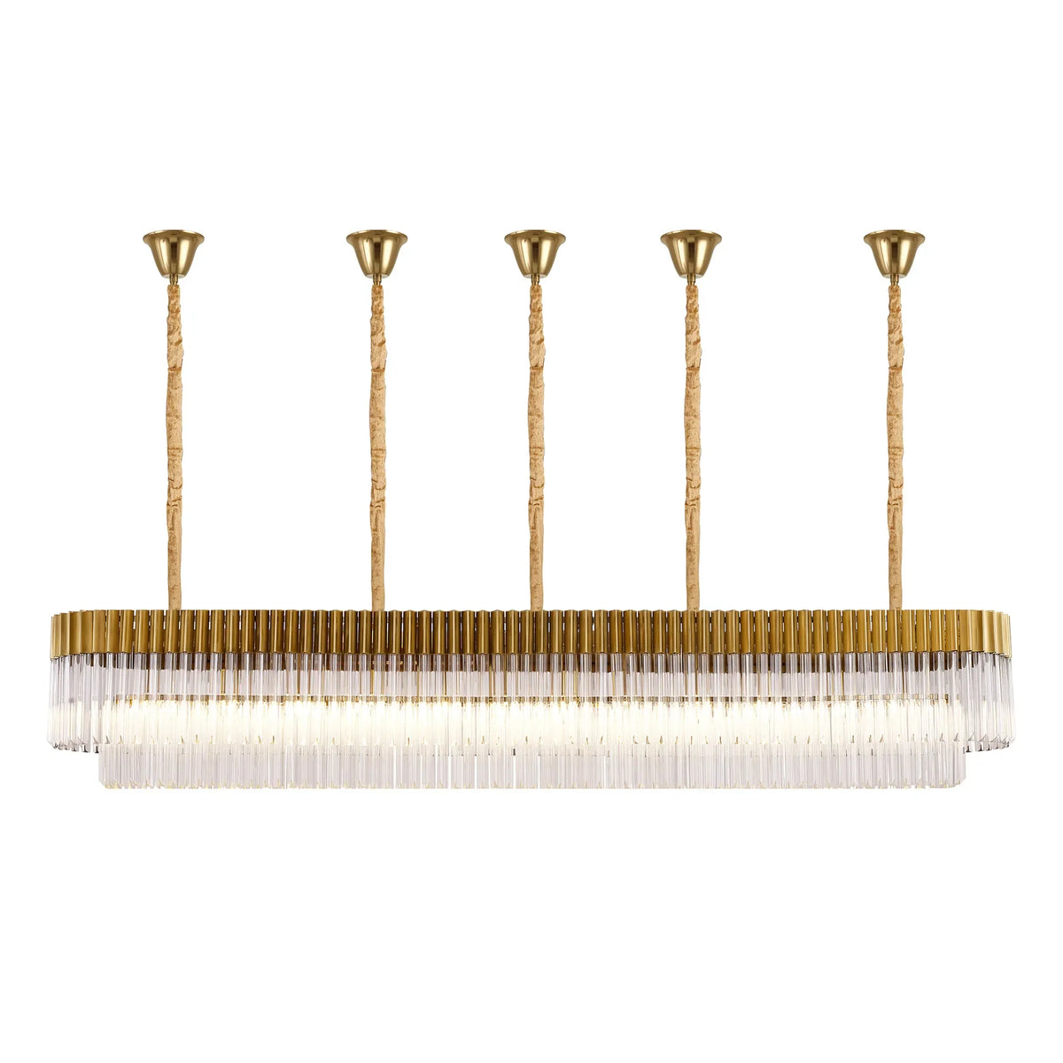 Chelsea 225cm Linear Chandelier with Ceiling Cups