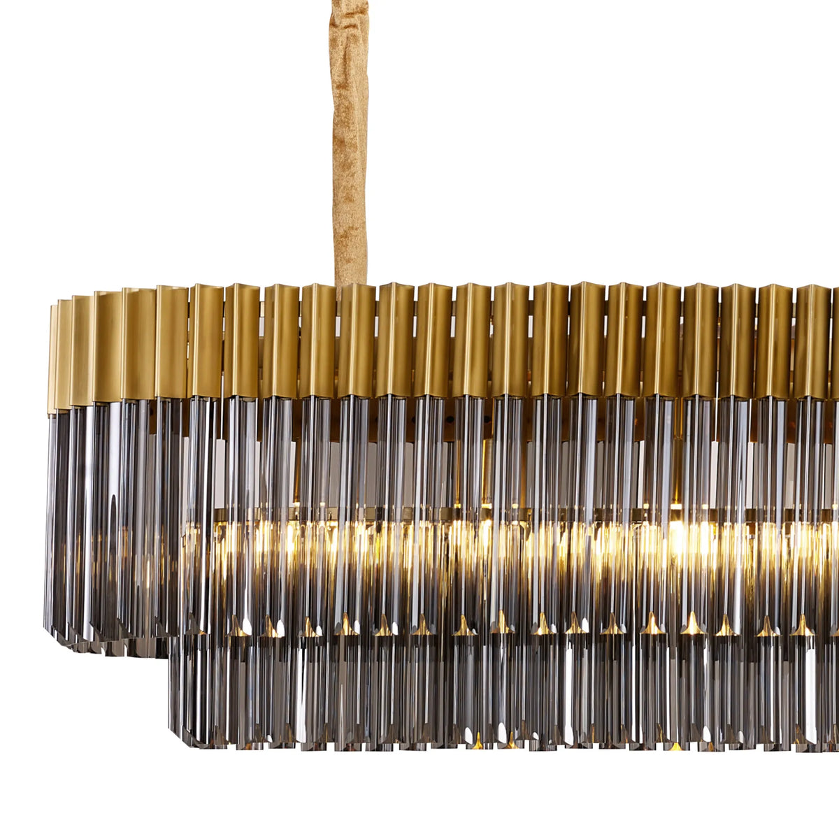 Chelsea 225cm Linear Chandelier with Ceiling Cups