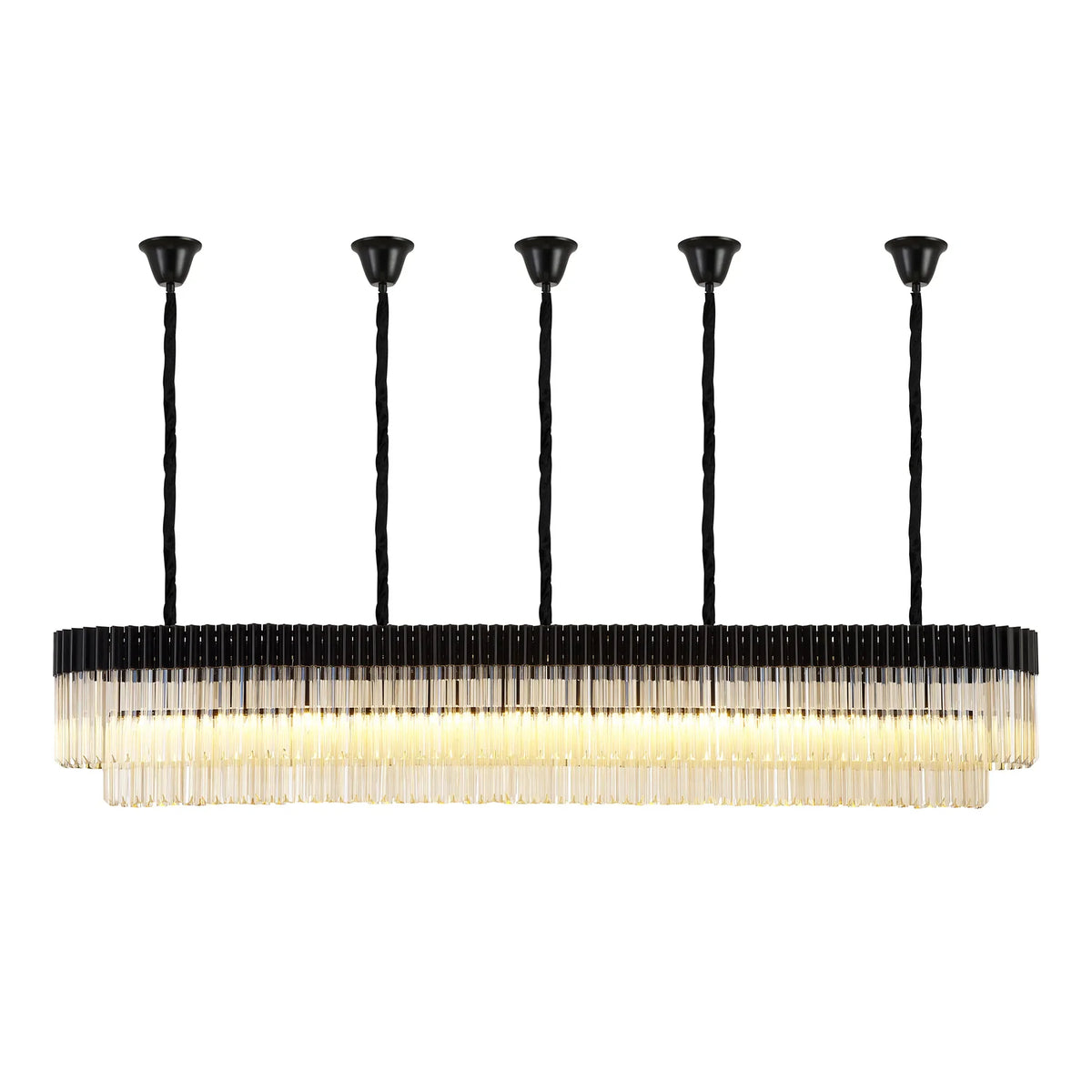 Chelsea 225cm Linear Chandelier with Ceiling Cups