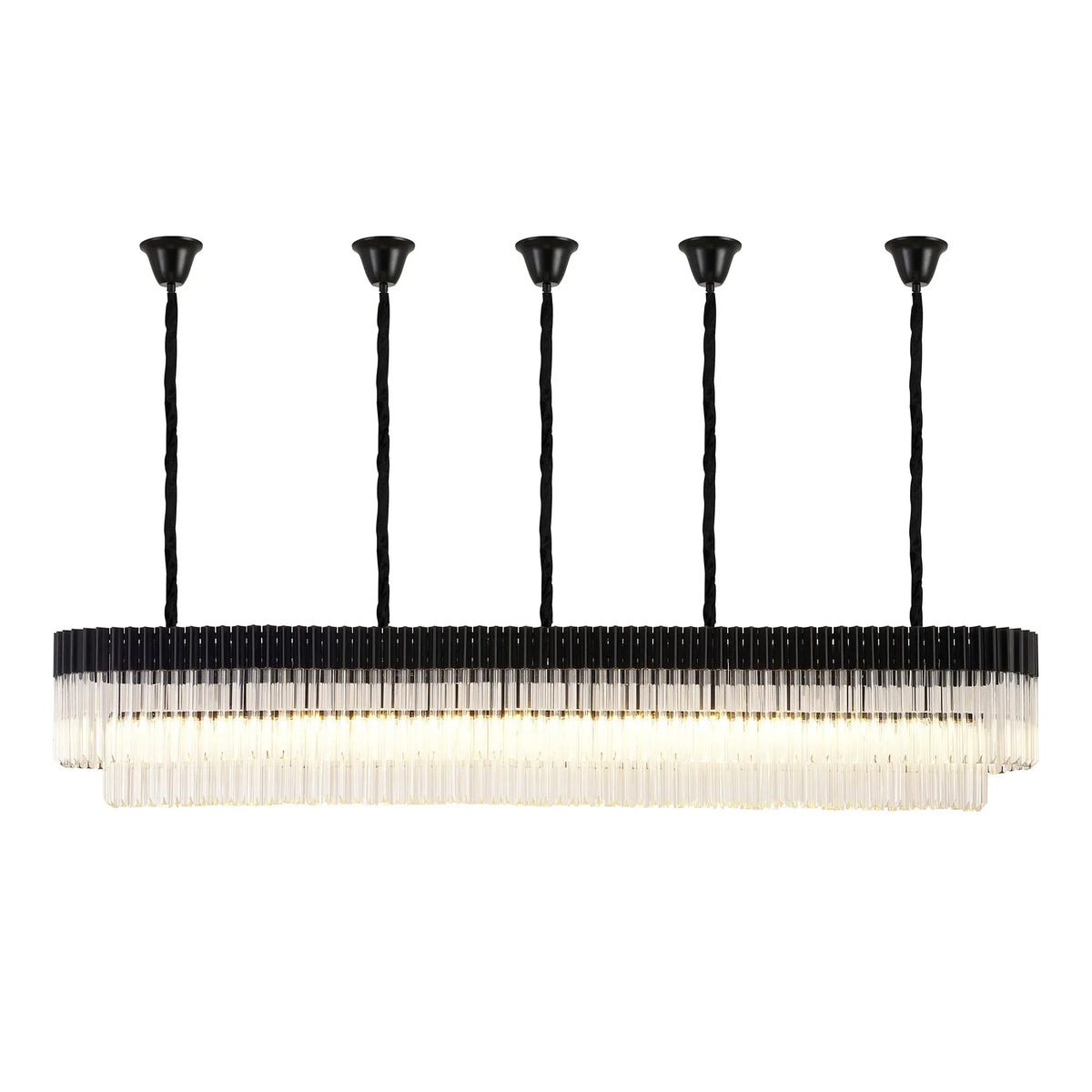 Chelsea 225cm Linear Chandelier with Ceiling Cups