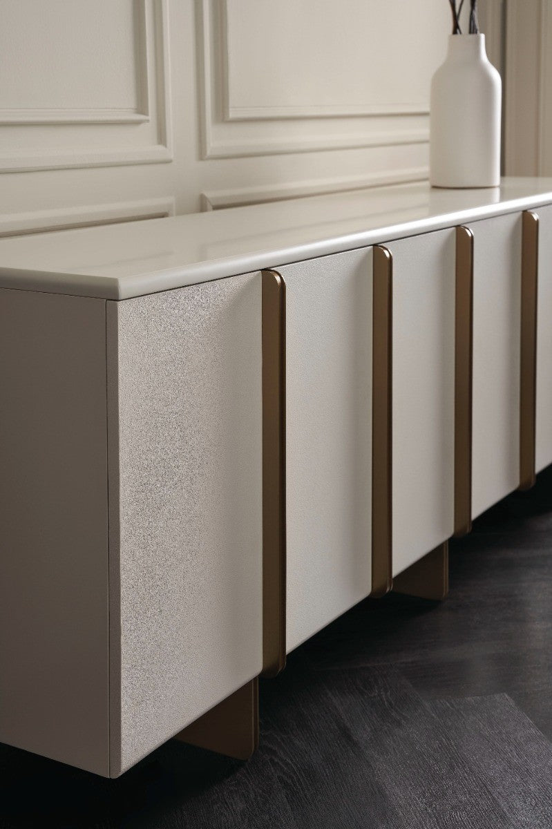 Milano Textured Sideboard with Bronze Trim