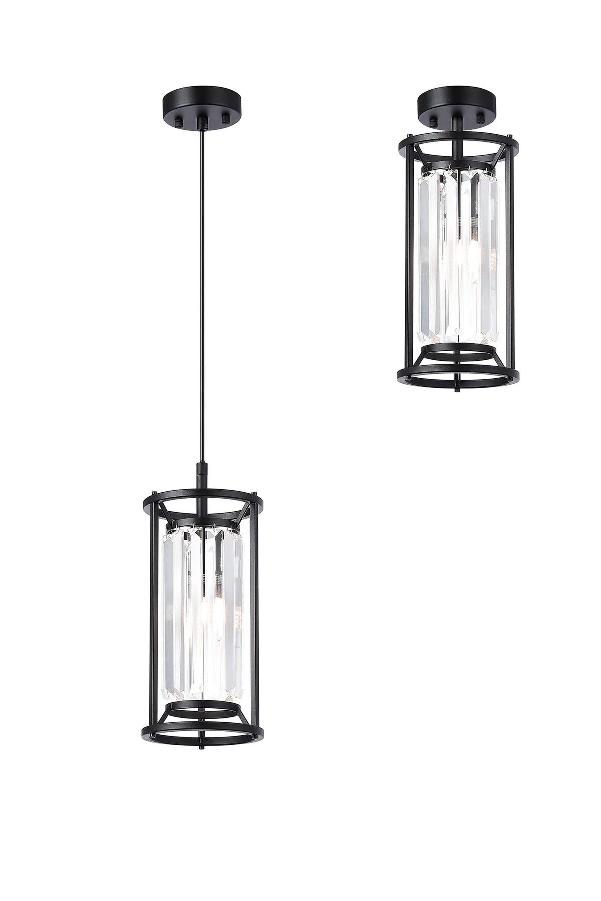 Marylebone 15cm IP44 crystal light in satin black