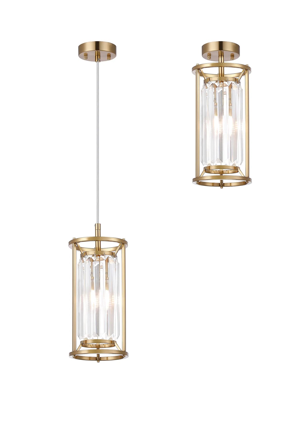 Marylebone 15cm IP44 crystal light in gold