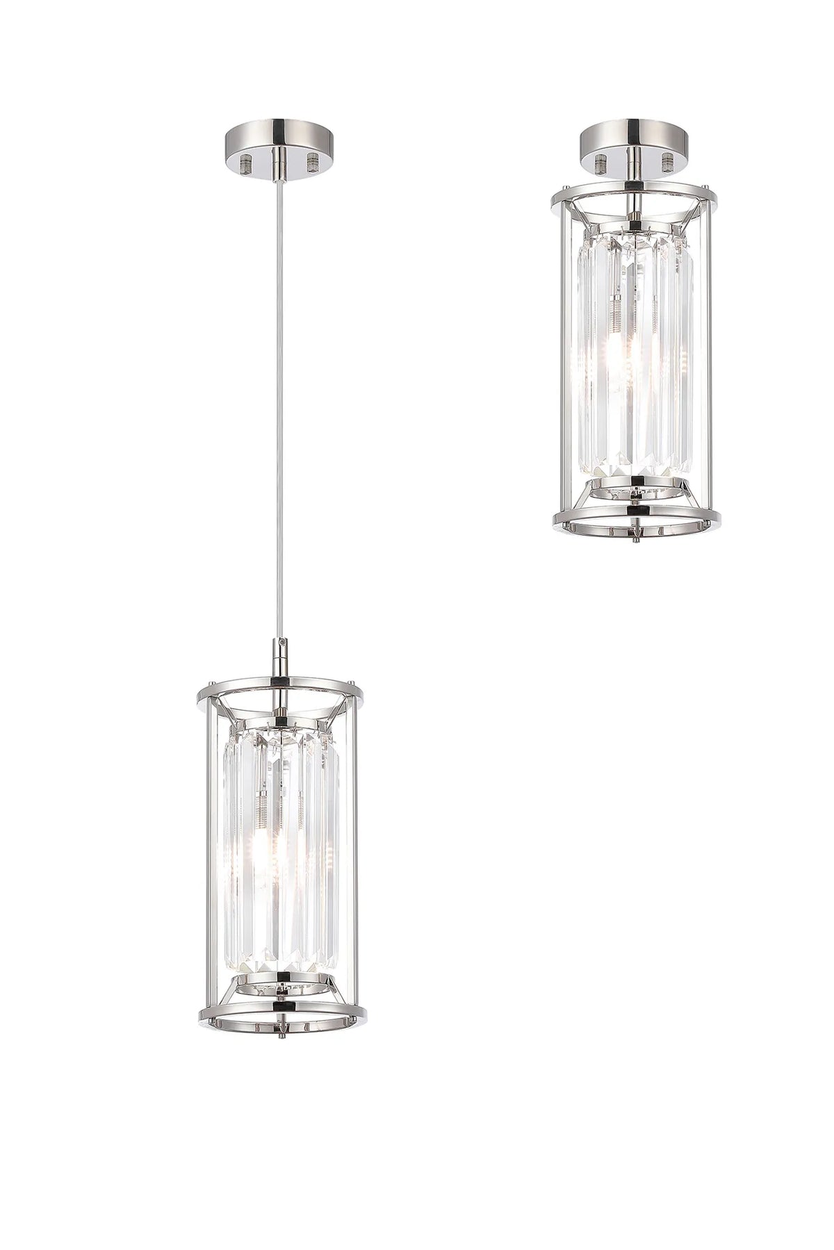 Marylebone 15cm IP44 crystal light in polished nickel