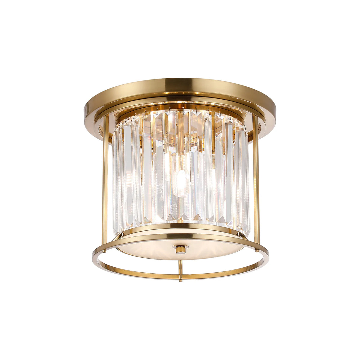 Marylebone IP44 crystal flush light in gold
