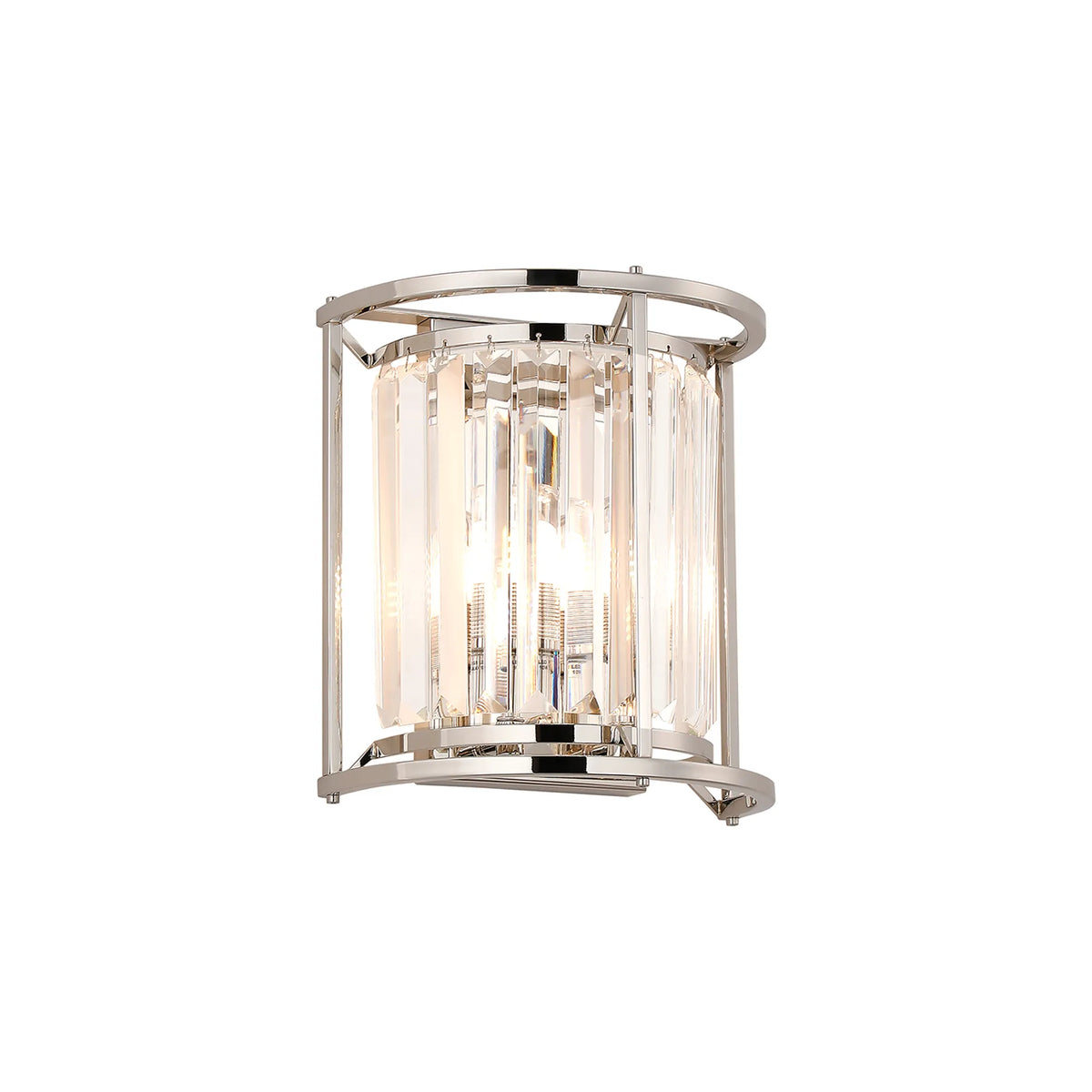 Marylebone IP44 crystal bathroom sconce in polished nickel