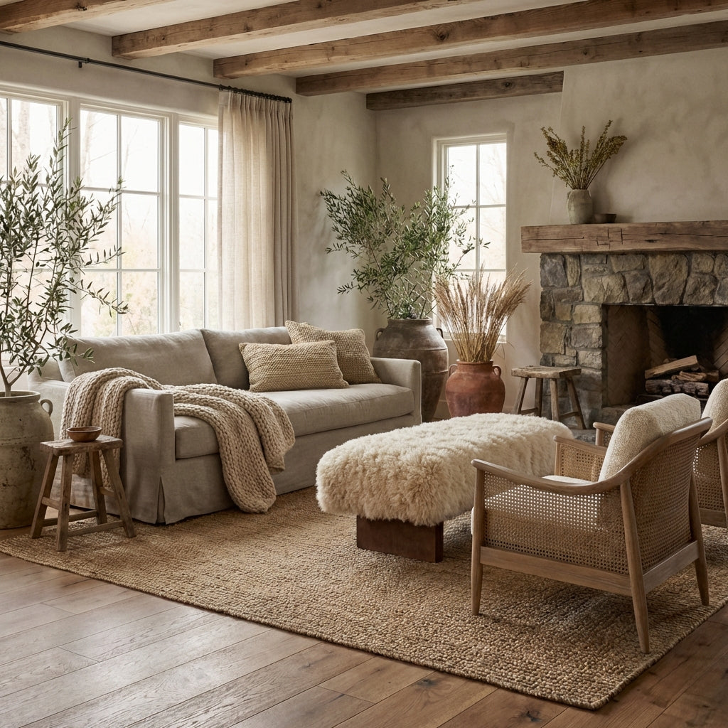 Bormio Faux Mongolian Fur Bench